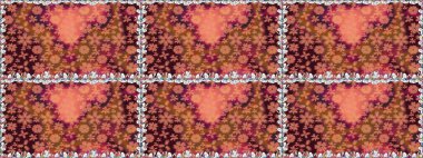 Raster - stok. Kusursuz bir arka plan modeli. Suluboya, elle çizilmiş. Vadinin çiçekleri kahverengi ve turuncu renklerde.