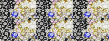 Raster düz çiçekleri pürüzsüz desen. Gri ve nötr renkte çiçekler. Tasarım hediye paketi, tebrik kartları, posterler ve afiş tasarımı.