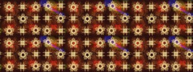 Kahverengi renkli çiçekler. Raster illüstrasyonu. Çiçek süslemeli çizim deseni.