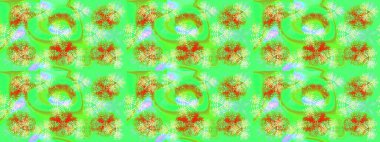 Soyut duvar kâğıdı, ambalaj dekorasyonu. Yeşil, mavi ve turuncu renkli şirin kar taneleri. Basit bir kar tanesi. Kışın sembolü, mutlu noeller, mutlu yeni yıl kutlaması Raster illüstrasyonu..