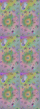 Güzel kumaş deseni. Raster suluboya çiçek deseni, narin çiçekler, nötr ve yeşil çiçekler, tebrik kartı şablonu.