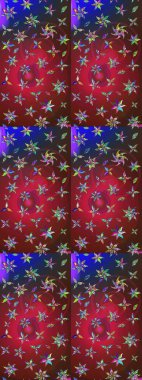 Raster çiçek desenleri çiziyor. Vadinin çiçekleri kırmızı ve kahverengi renklerde.