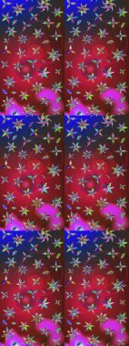 Raster illüstrasyonu. Renkli Bahar Teması eskiz kalıbı. Şirin çiçek elementleri. Taslak desenli, modaya uygun kumaş deseni. Düz Çiçek Elementleri Tasarımı.