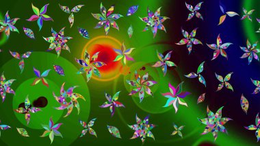 Anti-stres için soyut örnek sayfası. Yeşil ve siyah renklerde. Raster illüstrasyonu.