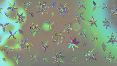 Renkli Bahar Teması eskiz kalıbı. Düz Çiçek Elementleri Tasarımı. Raster Şirin kumaş deseni. Eskiz klasiği.