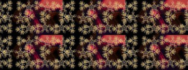 Noel için tatil tasarımı, yeni yıl moda baskıları. Siyah, kahverengi ve kırmızı kar taneleri. Kar tanelerinin soyut arkaplanlı Noel arkaplanı. Raster illüstrasyonu. Güzel tasarım..