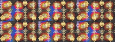 Kahverengi, gri ve sarı renklerde şirin soyut kar taneleri raster tasarımı. Yeni yıl kar tanesi. Düz kar karalama ikonları, kar taneleri silueti Noel afişi için, kartlar.