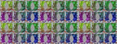 Güzel kumaş deseni. Raster illüstrasyonu. Renkli Bahar Temalı Kusursuz Arkaplan. Asya tekstil tarzında. Kusursuz çiçek deseni. Düz Çiçek Elementleri Tasarımı.