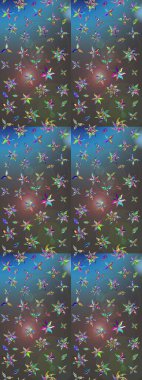 Klasik taslak çizimi. Çiçek grisi ve mavi çizim deseni. Raster Yumuşak kumaş deseni. Raster çiçek izi..