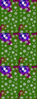 Kumaş, tekstil, duvar kağıdı baskısı için. Eski usul. Eskiz geçmişi. Raster. Raster illüstrasyonu. Tomurcukları çiçekli sevimli çiçek deseni..