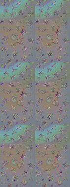 Gri ve bej renkli çiçekler. Düz Çiçek Elementleri Tasarımı. Renkli Bahar Teması eskiz kalıbı. Raster illüstrasyonunda çiçek deseni çizimi.