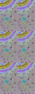 Poster ya da kapak için arka plan. Yapraklı çizim şekli. Şirin, zarif çiçekler Raster illüstrasyonu. Tekstil için figür. Davetiye ve kartpostal tasarımı için dekoratif çiçek unsurları.