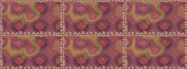 Sorunsuz çiçek desenli çiçekli, halk tarzında bırakır. Elle çizilmiş. Raster illüstrasyon.