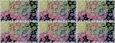 Raster Hip kumaş deseni. Kusursuz Vintage Çiçek Deseni.