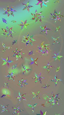 Moda baskısı, albüm, ambalaj kağıdı ve duvar kağıdı için zarif dekoratif süslemeler. Gri ve bej renkli şirin çiçekler. Raster illüstrasyonu. Küçük çiçekli basit bir çiçek çizimi..