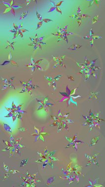 Renkli Bahar Teması eskiz kalıbı. Sevimli çiçek raster deseni. Düz Çiçek Elementleri Tasarımı. Gri ve bej renkli çiçekler.