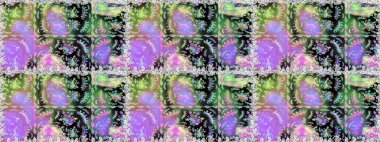 Raster illüstrasyonunda kusursuz çiçek deseni. Tarafsız ve yeşil renkte çiçekler.