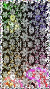 Raster deseni. Bahar çiçekleri dallı desen, gri renkler çiçekli siluet.