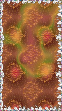 Parlak unsurları. Sorunsuz çiçek deseni kaydırma kağıt, davet, el ilanı, afiş veya Web sitesi Web sitesi arka plan duvar kağıdı için kullanılabilir. Elle çizilmiş Raster illüstrasyon.