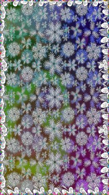 Raster deseni. Raster illüstrasyonu. Gri renklerde bahar çiçekleri. Patlayan çiçekler soyut yerleştirilmiş.