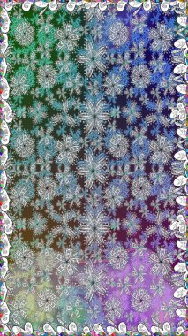 Renkli Yaz Temalı Kusursuz Arkaplan. Düz Çiçek Elementleri Tasarımı. Gri renkli çiçekler. Raster illüstrasyonunda kusursuz çiçek deseni.