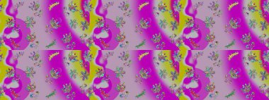 Küçük çiçekte hoş bir çiçek deseni var. Nötr, morumsu ve parlak çiçekli mor renkler üzerinde soyut çizim deseni. Çiçek elementli zarif raster dokusu..