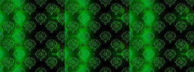 Çiçekler suluboya tarzında yeşil, siyah ve mavi renklerde. Suluboya kusursuz desen. Çiçek izi.