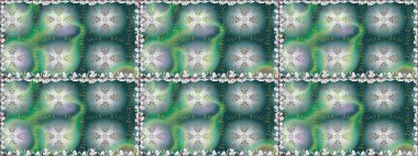 Mavi renkli çiçekler. Raster illüstrasyonunda kusursuz çiçek deseni.