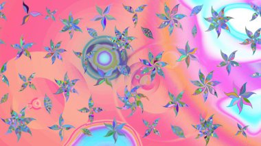 Pembe ve nötr renklerde. Raster illüstrasyonu. Güzel kumaş deseni. Raster illüstrasyonunda çiçek deseni çizimi.