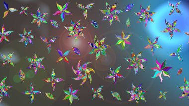 Çiçek desenli eskiz. Gömlek baskısı için çiçek boyası. Gri ve mavi renkte çiçekler.