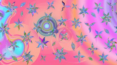 Pembe ve nötr renklerde. Raster illüstrasyonu. Pembe ve nötr papatyalar pembe ve nötr renklerde..