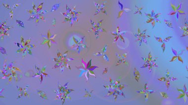 Çiçekler suluboya eskiz deseni. Raster Stili kumaş deseni.