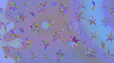 Sevimli çiçek raster deseni. Renkli Yaz Temalı eskiz kalıbı. Modaya uygun kumaş deseni. Düz Çiçek Elementleri Tasarımı.