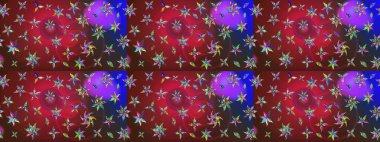 Çiçeksel elementlerle süslenmiş zarif raster dokusu. Küçük çiçekte hoş bir çiçek deseni var. Parlak çiçekli kırmızı ve kahverengi renkler üzerine soyut çizim deseni.