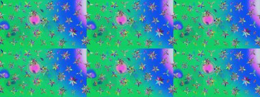 Anti-stres için soyut örnek sayfası. Yeşil ve mavi renklerde. Raster illüstrasyonu.