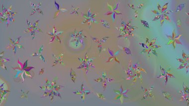 Gri ve bej renkli güzel bir tekstil. Raster illüstrasyonu. Suluboya çiçekli çiçek deseni.