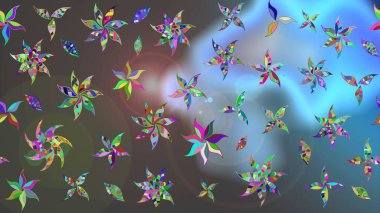 Eskiz klasiği. Düz Çiçek Elementleri Tasarımı. Raster Şirin kumaş deseni. Renkli Bahar Teması çizim şablonu.