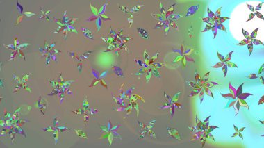 Raster güzel bir çiçek deseni çizmiş. Bahar mevsimi. Gri ve bej renkli çiçekler. Nazik romantik baskı. Tatil havası..