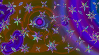 Kumaş, duvar kağıdı ve kağıt üzerine baskı yapmak için gelişen arka plan. Eski usul küçük çiçekli şirin bir eskiz deseni. Raster illüstrasyonu. Moda arka planında parlak buketler.