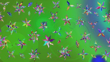 Sevimli küçük çiçek desenle. Raster resim. Çiçek desenli çiçek ve yaprakları ile.