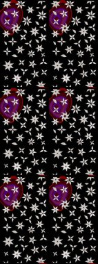 Sabıka fotoğraflarında, bebek kıyafetlerinde, duvar kâğıtlarında, paket kutularında falan kullanılabilir. Raster. Zarif, parlak ve eskiz siyah ve nötr çiçek deseni tasarımı.