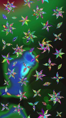 Yeşil ve gri renkli çiçekler. Küçük çiçekte sevimli çiçek deseni var..