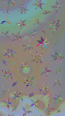 Suluboya resim taklit Raster çizimi. El çizimi, soyut ve süslü elementler. Yaz çiçekleri teması. Klasik çiçekler. Gri ve bej renkler.