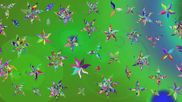 Sevimli küçük çiçek desenle. Raster resim. Çiçek desenli çiçek ve yaprakları ile.