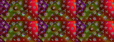 Raster illüstrasyonu. Küçük çiçekli basit bir çiçek çizimi. Moda baskısı, albüm, ambalaj kağıdı ve duvar kağıdı için zarif dekoratif süslemeler. Kırmızı ve kahverengi renkte sevimli çiçekler..