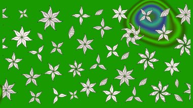 Düz Çiçek Elementleri Tasarımı. Güzel çiçek deseni. Renkli Bahar Teması eskiz kalıbı. Yeşil ve nötr renkte çiçekler.