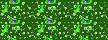 Raster Illustrasyon 'daki Çiçek Deseni' nin son moda çizimi. Düz Çiçek Elementleri Tasarımı. Güzel kumaş deseni. Renkli Yaz Teması çizim şablonu.