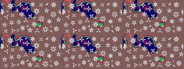 Renkli Bahar Teması eskiz kalıbı. Düz Çiçek Elementleri Tasarımı. Parlak arkaplan eskiz desenli çiçekli fantezi tasarımı.