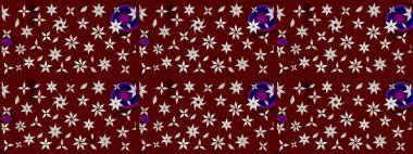 Renkli Bahar Teması eskiz kalıbı. Raster illüstrasyonundaki çiçek desenli çizim. Düz Çiçek Elementleri Tasarımı. Güzel kumaş deseni.