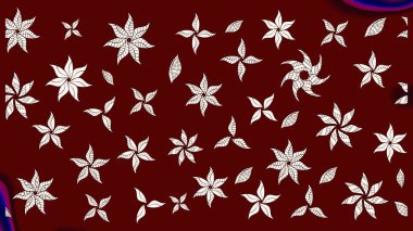 Kırmızı ve nötr renklerde çiçekler. Raster illüstrasyonundaki çiçek desenli çizim. Düz Çiçek Elementleri Tasarımı. Renkli Bahar Teması çizim şablonu.